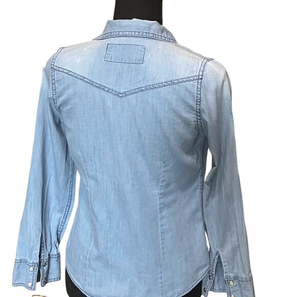 Mudd Girls M(10/12) Chambraly Long Sleeve Snap Shirt SUPER SOFT - Picture 1 of 14